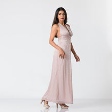 Load image into Gallery viewer, Plunge Halter Tie Evening Gown