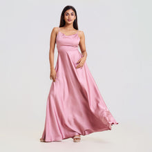 Load image into Gallery viewer, Tie Back Satin Evening Gown