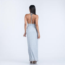 Load image into Gallery viewer, Plunge Halter Tie Evening Gown