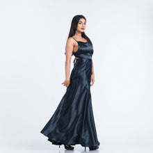 Load image into Gallery viewer, Tie Back Satin Evening Gown