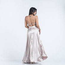 Load image into Gallery viewer, Tie Back Satin Evening Gown