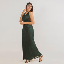 Load image into Gallery viewer, Plunge Halter Tie Evening Gown