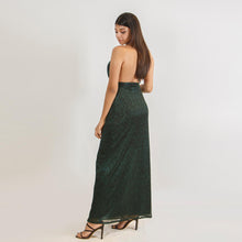 Load image into Gallery viewer, Plunge Halter Tie Evening Gown