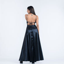 Load image into Gallery viewer, Tie Back Satin Evening Gown