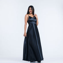 Load image into Gallery viewer, Tie Back Satin Evening Gown