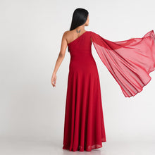 Load image into Gallery viewer, One Shoulder Flared Sleeve Evening Gown
