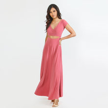 Load image into Gallery viewer, Wrap Top Tie Back Evening Gown