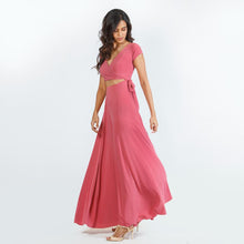 Load image into Gallery viewer, Wrap Top Tie Back Evening Gown