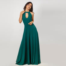 Load image into Gallery viewer, Open Back Halter Tie Evening Gown