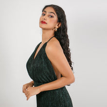 Load image into Gallery viewer, Plunge Halter Tie Evening Gown