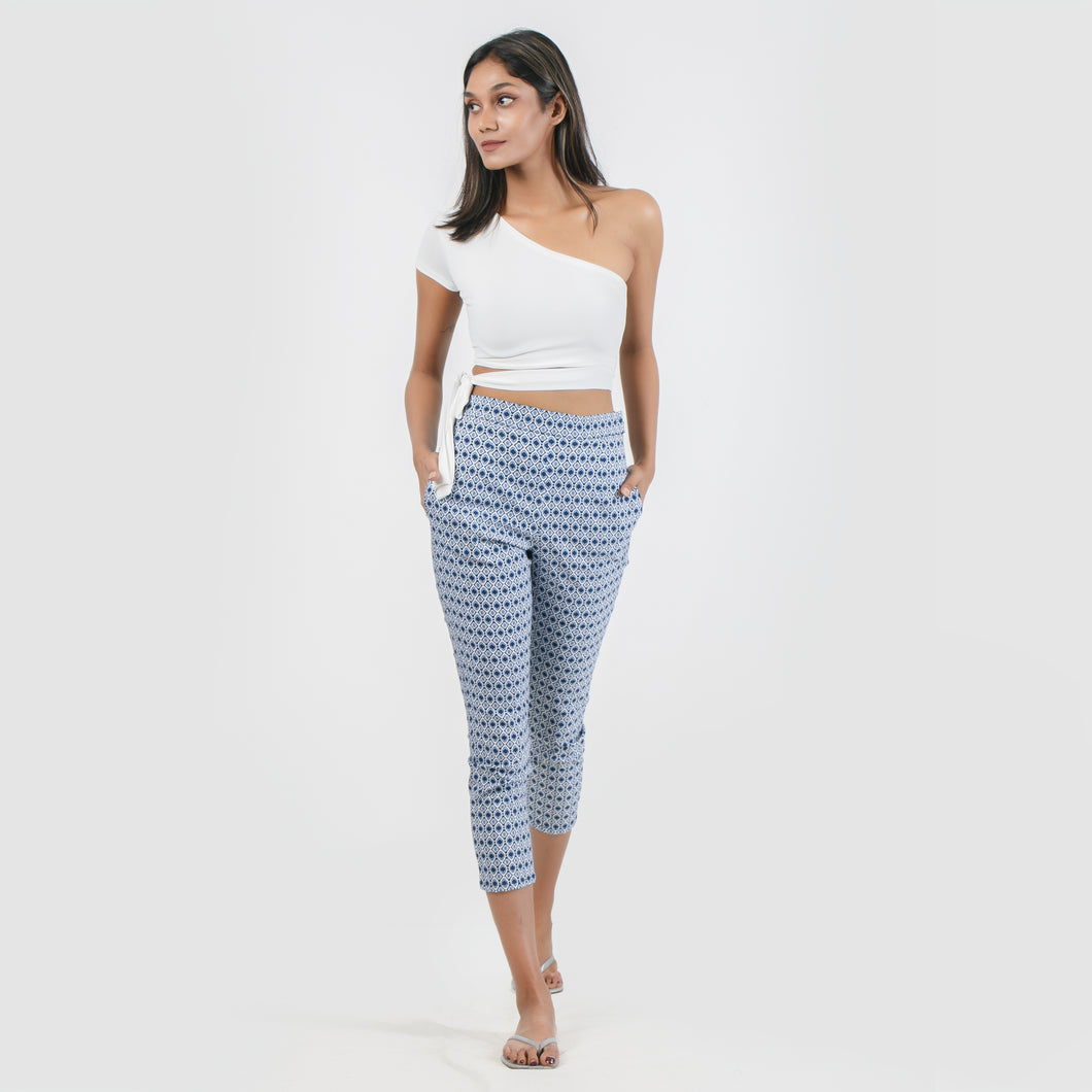 Pattern High Waisted Ankle Pants
