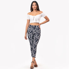 Load image into Gallery viewer, Floral High Waisted Ankle Pants
