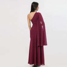 Load image into Gallery viewer, One Shoulder Flared Sleeve Evening Gown