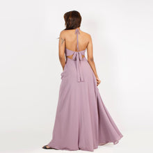 Load image into Gallery viewer, Halter Tie Back Evening Dress w/o Slits
