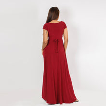 Load image into Gallery viewer, Wrap Top Tie Back Evening Gown