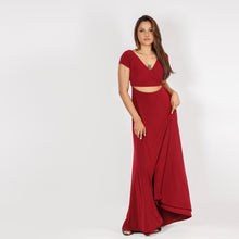 Load image into Gallery viewer, Wrap Top Tie Back Evening Gown