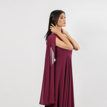 Load image into Gallery viewer, One Shoulder Flared Sleeve Evening Gown