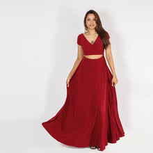 Load image into Gallery viewer, Wrap Top Tie Back Evening Gown