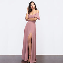 Load image into Gallery viewer, Off Shoulder Frill Sleeve Evening Gown
