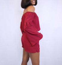Load image into Gallery viewer, Off Shoulder Long Retro Sleeve Romper
