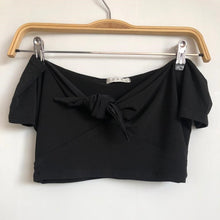 Load image into Gallery viewer, Tie Front Off Shoulder Crop Top