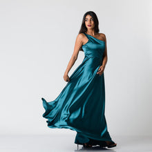 Load image into Gallery viewer, One Shoulder Satin Evening Gown
