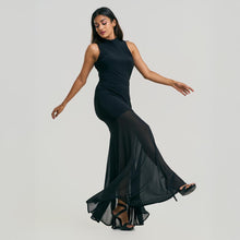 Load image into Gallery viewer, High Neck Tie Bodycon Frill Bottom Chiffon Evening Gown
