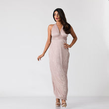 Load image into Gallery viewer, Plunge Halter Tie Evening Gown
