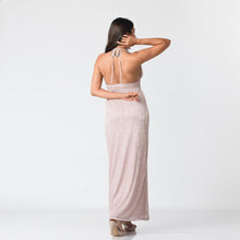 Load image into Gallery viewer, Plunge Halter Tie Evening Gown
