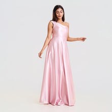Load image into Gallery viewer, One Shoulder Satin Evening Gown

