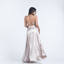 Load image into Gallery viewer, Tie Back Satin Evening Gown
