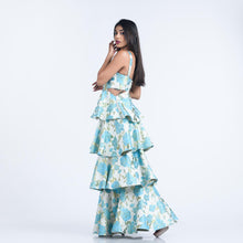 Load image into Gallery viewer, Tiered Side Cut-Out Jacquard Evening Gown
