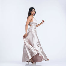 Load image into Gallery viewer, Tie Back Satin Evening Gown
