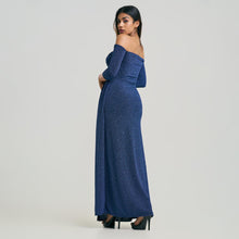 Load image into Gallery viewer, Off Shoulder Draped Evening Gown
