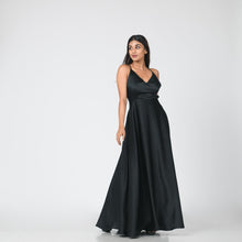 Load image into Gallery viewer, Criss Cross Open Back Satin Evening Gown
