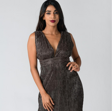 Load image into Gallery viewer, Grecian Plunge Neck Evening Gown
