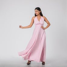 Load image into Gallery viewer, Floral Plunge Halter Maxi
