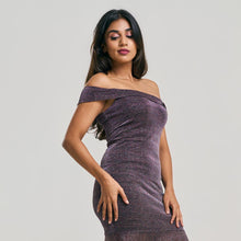 Load image into Gallery viewer, Off Shoulder Bodycon Frill Bottom Evening Gown
