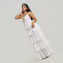 Load image into Gallery viewer, Tiered V Neck Chiffon Evening Gown
