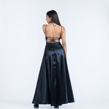 Load image into Gallery viewer, Tie Back Satin Evening Gown
