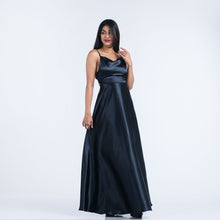 Load image into Gallery viewer, Tie Back Satin Evening Gown
