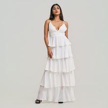 Load image into Gallery viewer, Tiered V Neck Chiffon Evening Gown

