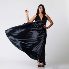 Load image into Gallery viewer, Grecian Plunge Halter Evening Gown

