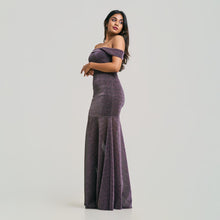 Load image into Gallery viewer, Off Shoulder Bodycon Frill Bottom Evening Gown
