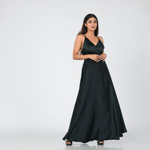Load image into Gallery viewer, Criss Cross Open Back Satin Evening Gown
