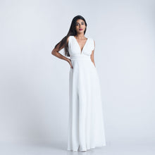 Load image into Gallery viewer, Grecian Plunge Flared Chiffon Evening Gown

