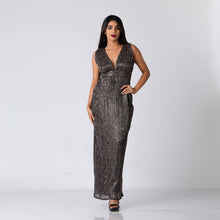 Load image into Gallery viewer, Grecian Plunge Neck Evening Gown
