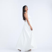 Load image into Gallery viewer, Grecian Plunge Halter w/ Wide Straps Evening Gown
