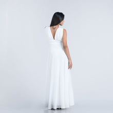 Load image into Gallery viewer, Grecian Plunge Flared Chiffon Evening Gown
