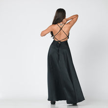 Load image into Gallery viewer, Criss Cross Open Back Satin Evening Gown
